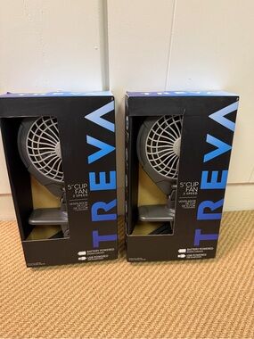 NIB-TREVA 5" Clip Fan in Gray - Set of 2